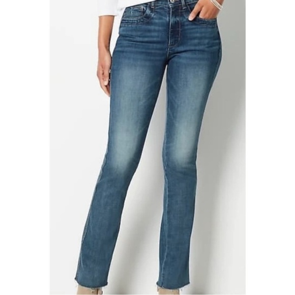 J Jill High Rise Boot Cut Jeans Raw Hem Women's 2 Petite‎ 0329 - Picture 1 of 13